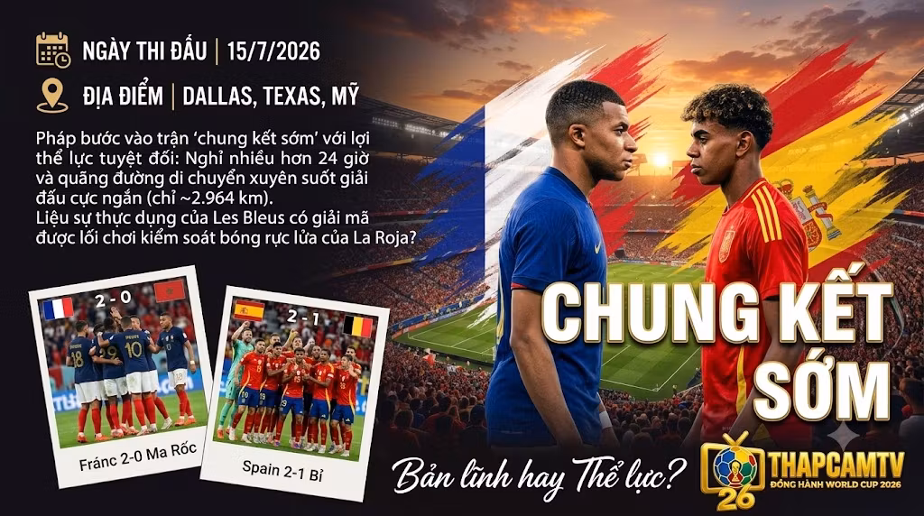 Bán Kết World Cup 2026: Pháp vs Tây Ban Nha – Lợi Thế Thể Lực Hay Bản Lĩnh Lên Ngôi?