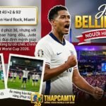 Jude Bellingham ăn mừng đầy cảm xúc sau khi lập cú đúp giúp tuyển Anh lội ngược dòng đánh bại Na Uy 2-1 tại tứ kết World Cup 2026.